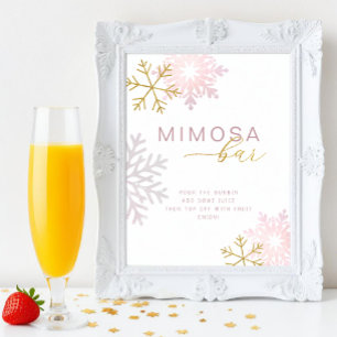 Blush Pink Snowflake Mimosa Bar Sign