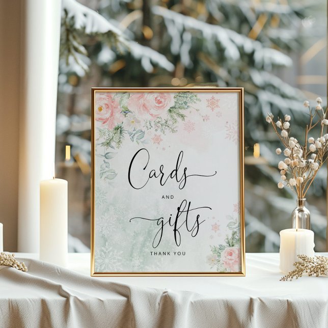 Blush pink snowflakes Cards and gifts Poster (Creator Uploaded)