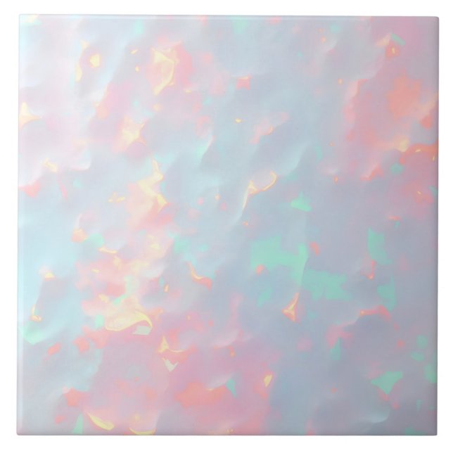 Blush Pink Soft Mint Gold Luxury Modern Collection Tile (Front)