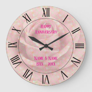 Blush Pink Soft Mint Gold Luxury Trendy Collection Large Clock