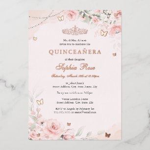 Blush Pink Soft Rose Butterfly Quinceanera 15th