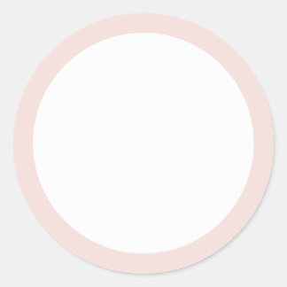 Blush pink solid colour border blank classic round sticker