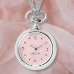 Blush Pink Solid Colour Custom Name Watch<br><div class="desc">This pretty necklace watch features a Blush Pink solid colour face and the ability to add a custom name. Click "Personalise this Template" to easily change or remove the featured sample name.</div>