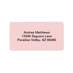 Blush Pink Solid Colour Label