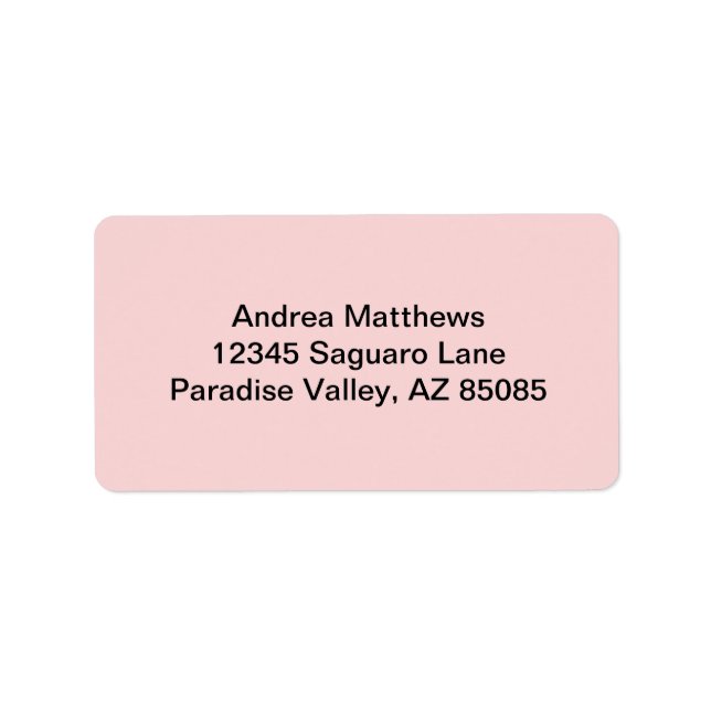 Blush Pink Solid Colour Label (Front)