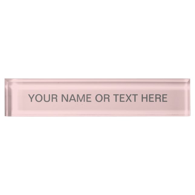 Blush Pink Solid Colour Nameplate (Front)