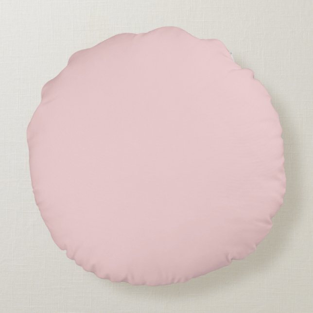 Blush Pink Solid Colour Round Cushion (Back)