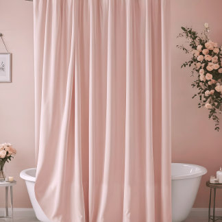 Blush Pink Solid Colour Shower Curtain