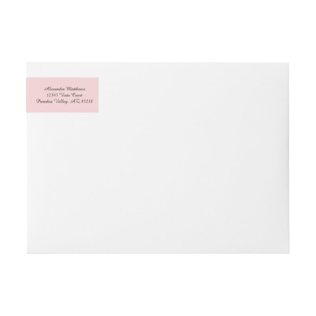 Blush Pink Solid Colour Wrap Around Label (Front)