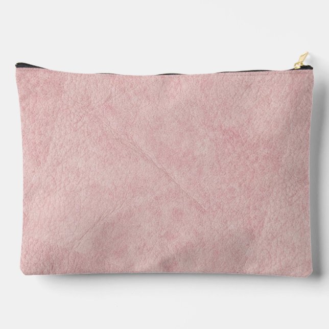Blush Pink Solid Textured Colour Accessory Pouch (Back)