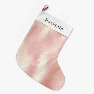 Blush Pink Southwest Cowhide Christmas Large Christmas Stocking