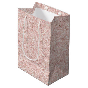 Blush Pink Sparkle Glitter Birthday Medium Gift Bag