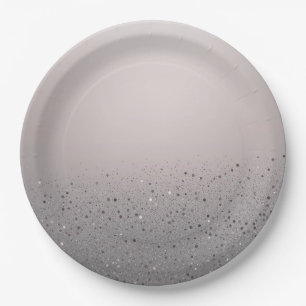 Blush Pink Sparkly Glitter Sweet 16 Birthday Party Paper Plate