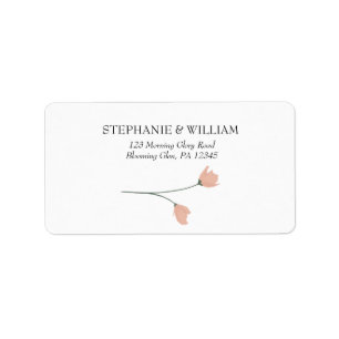 Blush Pink Spring Flower Return Address Label