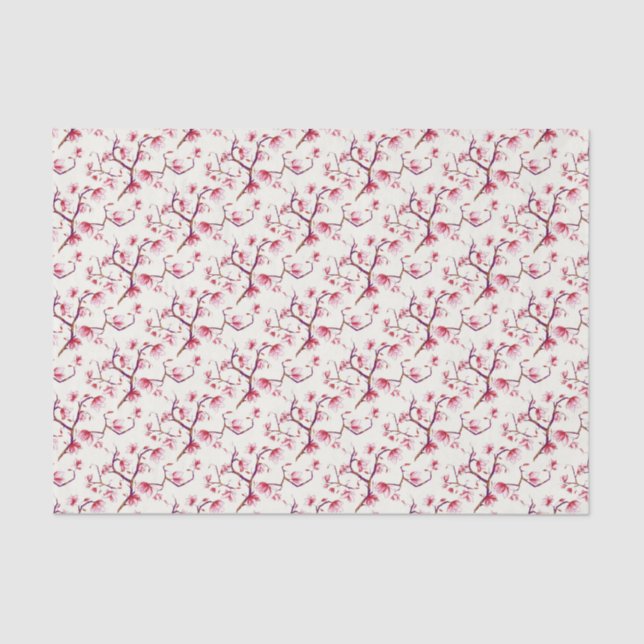 Blush Pink Spring Rustic Bohemian Floral Tissue Paper (Front)
