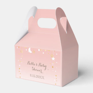Blush Pink Star Moon Baby Shower Favour Box