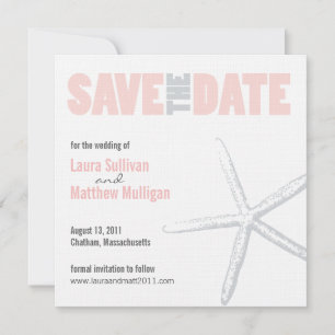 Blush Pink Starfish Wedding Save the Date