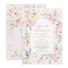 Blush Pink Stork Wildflower Girl Baby Shower
