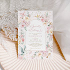 Blush Pink Stork Wildflower Girl Baby Shower