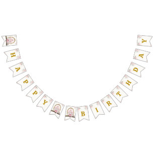 Blush Pink Storybook 1st Birthday Bunting Banner