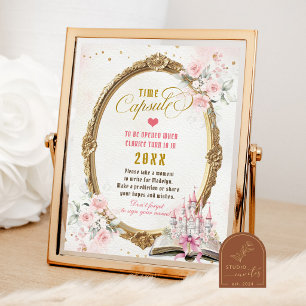 Blush Pink Storybook 1st Birthday Time Capsule Poster