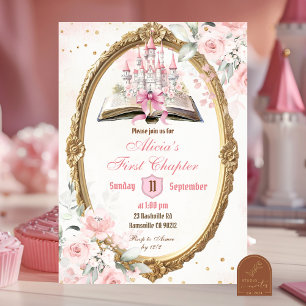 Blush Pink Storybook Princess 1st Birthday  Invitation