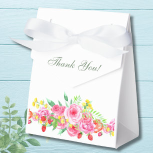 Blush Pink Strawberry Peony Bridal Shower Favour Box