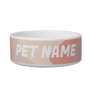 Blush Pink Stripes Customised Dog Pet Water Food   Bowl