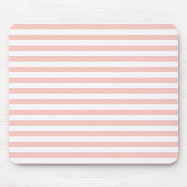 Blush Pink Stripes Mouse Mat (Front)
