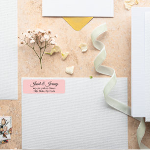Blush Pink Stylised Name Wedding Return Address