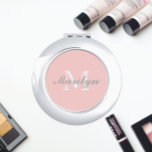 Blush Pink Stylised Wedding Bridesmaid Monogram Compact Mirror<br><div class="desc">A personalised compact mirror for your wedding bridesmaid or maid of honour that has her initial and name on a trendy,  blush pink colour background. Edit to replace initial and name. Select your compact mirror style.</div>