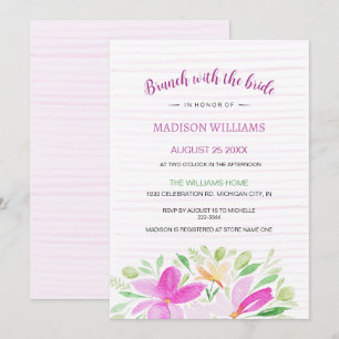 Blush Pink Summer Floral Watercolor Art Invitation