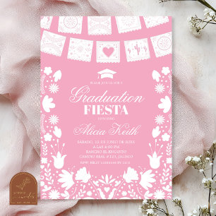 Blush Pink Talavera Mexican Graduation Fiesta Invi Invitation