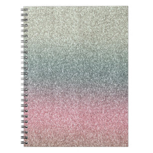 Blush Pink Teal Mint Sparkle Glitter         Notebook