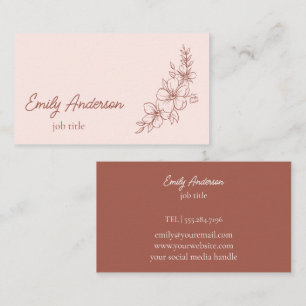 Blush Pink Terracotta Floral Business Card