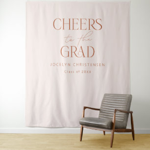 Blush Pink Terracotta Modern Grad Photo Backdrop Tapestry