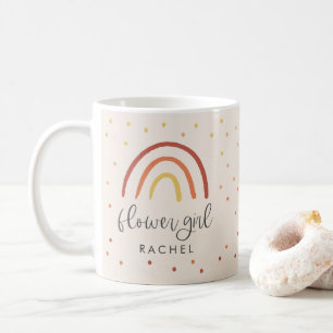 Blush Pink Terracotta Rainbow Custom Flower Girl Coffee Mug