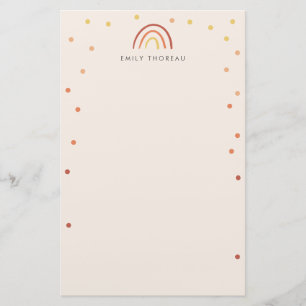 Blush Pink Terracotta Rainbow Custom Personalised Stationery