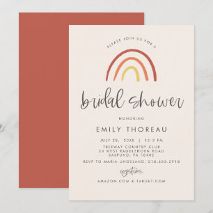 Blush Pink Terracotta Rainbow Girl Bridal Shower Invitation