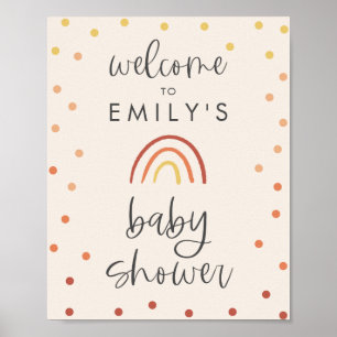 Blush Pink Terracotta Rainbow Welcome Sign Poster
