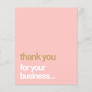 Blush Pink Thank You Customer Appreciation Insert Flyer