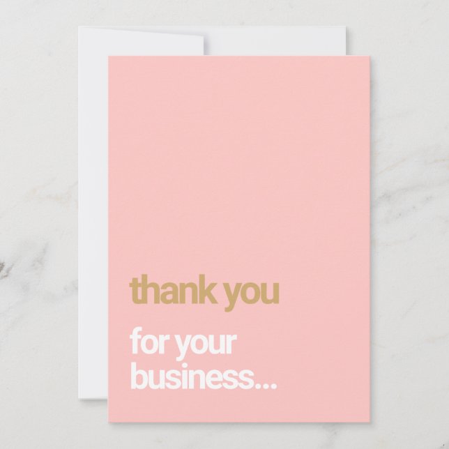 Blush Pink  Thank You Customer Appreciation Insert Invitation (Front)