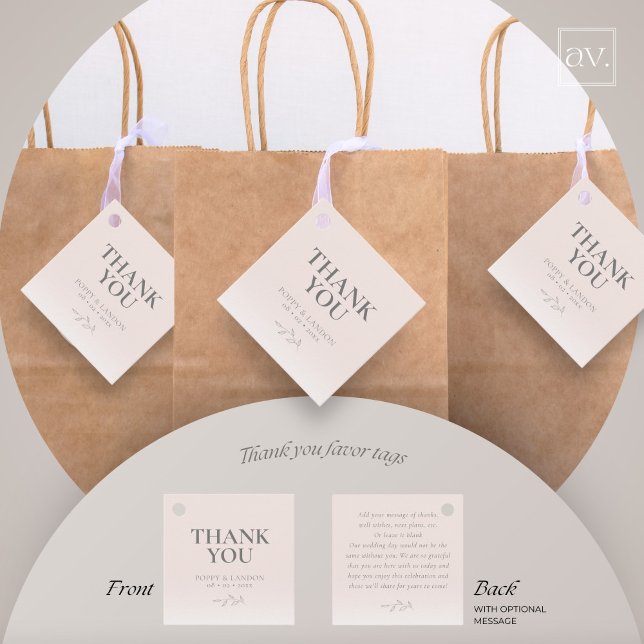 Blush Pink Thank You Favour Tag (Creator Uploaded)