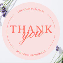 Blush Pink Thank you Feminine Minimalist Sticker