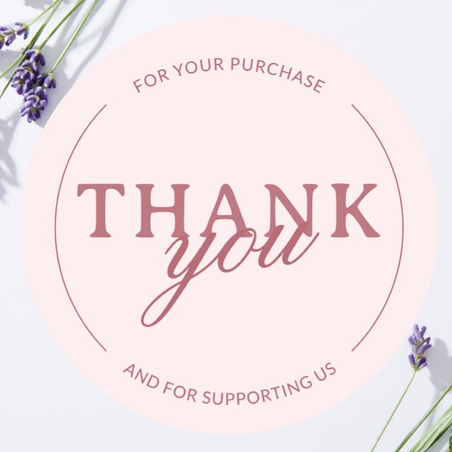 Blush Pink Thank you Feminine Minimalist Sticker (Creator Uploaded)