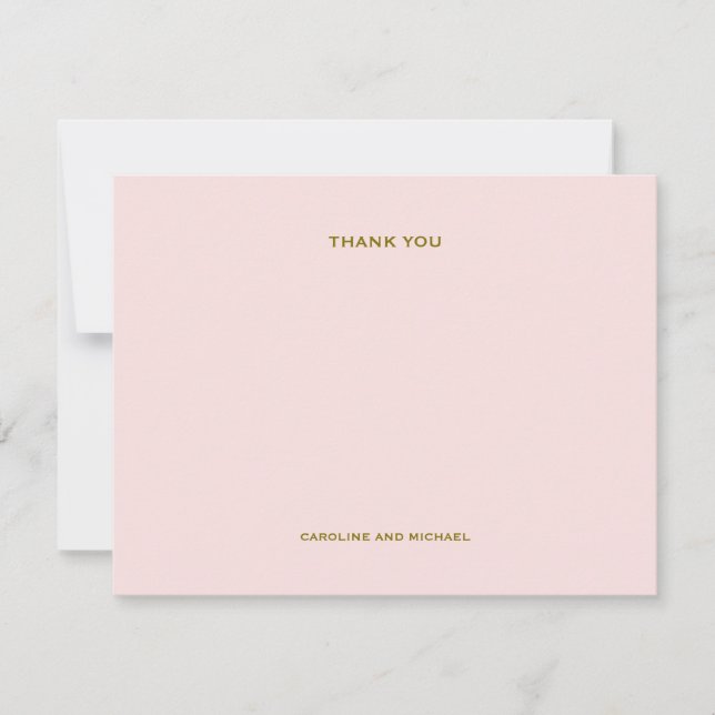 Blush Pink Thank You Note Cards (Front)