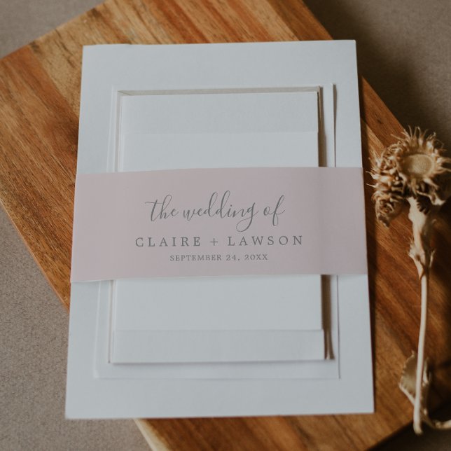 Blush Pink The Wedding Of Invitation Belly Band (Creator Uploaded)