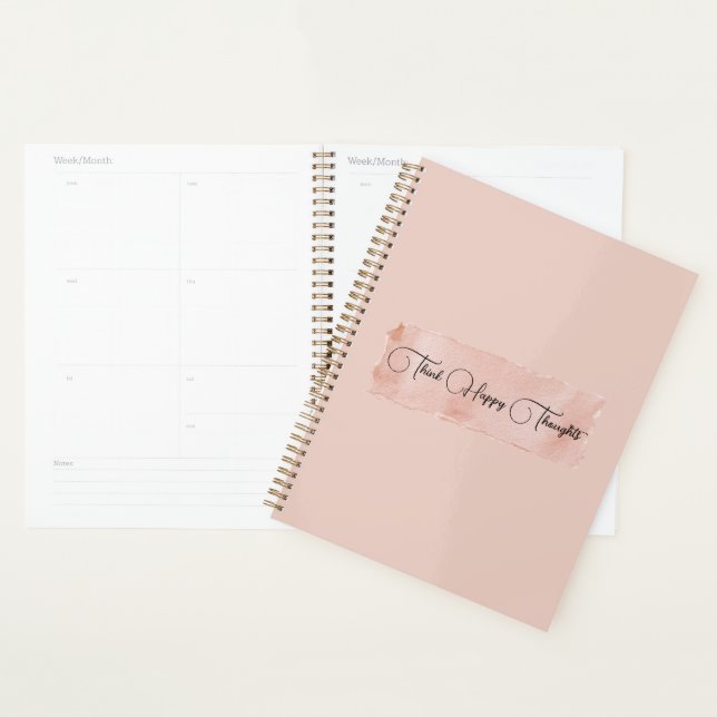 Blush Pink Think Happy Thoughts Planner (Display)
