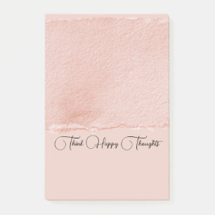 Blush Pink Think Happy Thoughts Post-it Notes