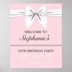 Blush Pink Tiffany Birthday Party Welcome Sign